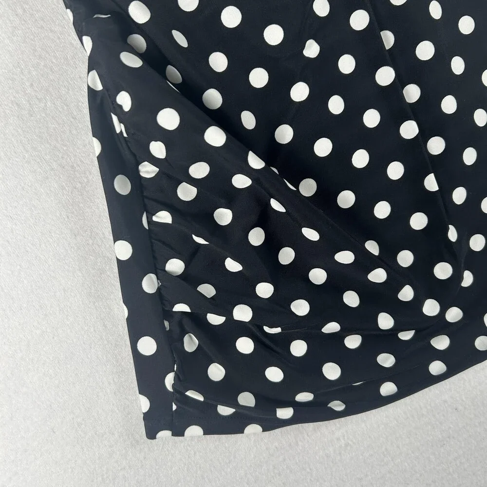 Motherhood Maternity Tankini Top Womens Small Black Polka Dot Swim Crossback